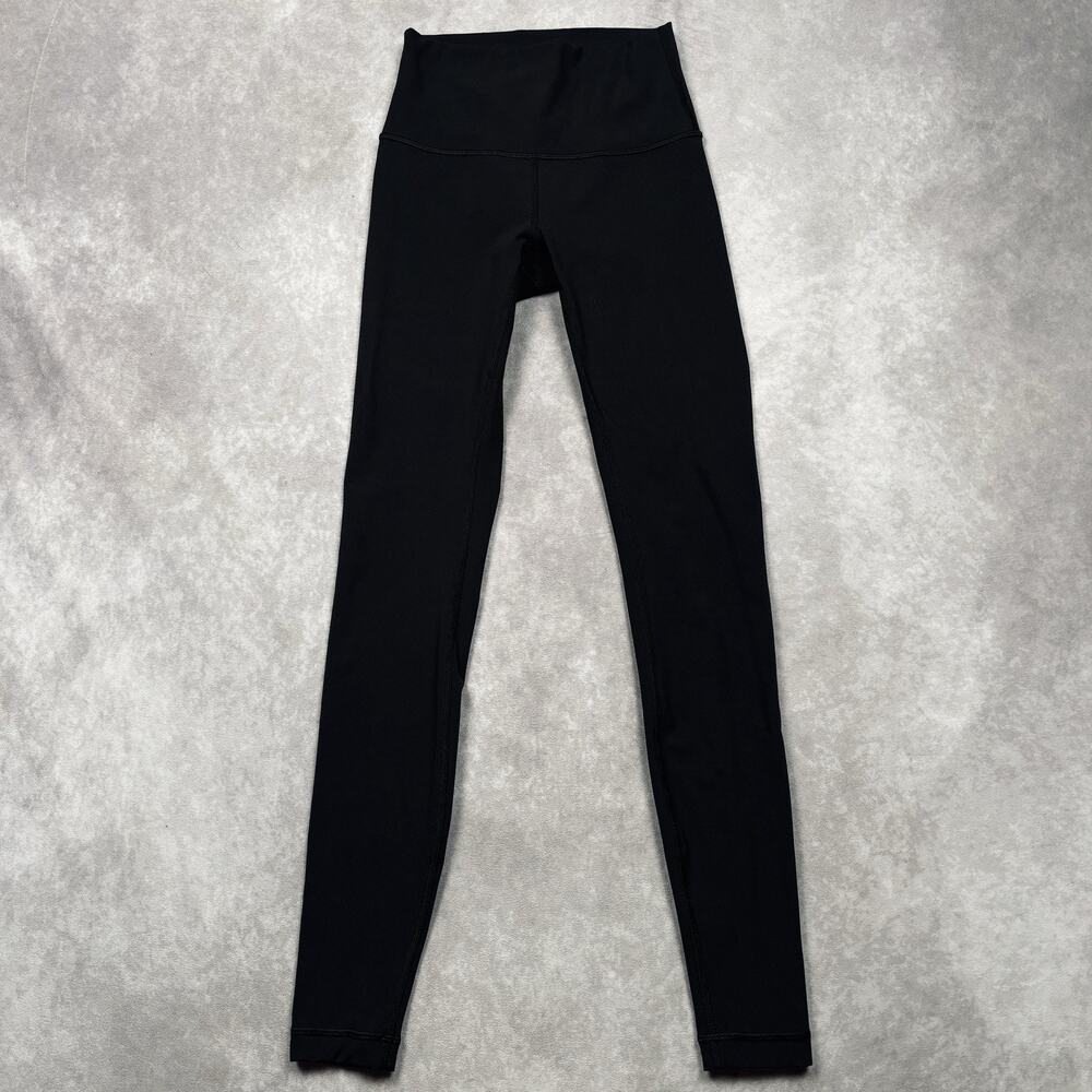 Lululemon Black High Rise Yoga Athleisure Leggings Luon Women's Size 2